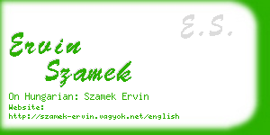 ervin szamek business card